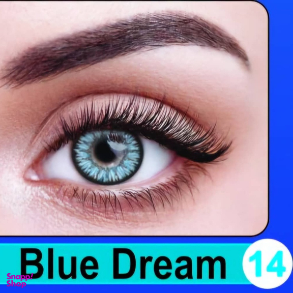 لنز چشم پرو نیو ویژن شماره 14 رنگ آبی دور مشکی به همراه جای لنز