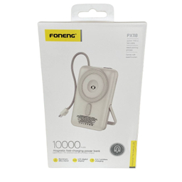 پاوربانک بی سیم فوننگ مدل کابل متصل کد PX118 ظرفیت 10000 میلی‌ آمپر ساعت