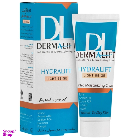 کرم مرطوب کننده رنگی درمالیفت مدل Hydra Lift رنگ بژ روشن حجم 40 میلی لیتر