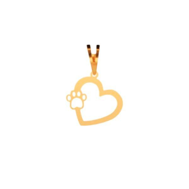 پلاک گردنبند طلا 18 عیار زنانه پانسی مدل پنجه و قلب کد Pe516