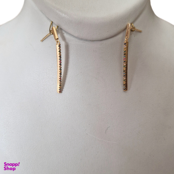 گوشواره زنانه وای اس ایکس مدل مستطیل میناکاری کد 12