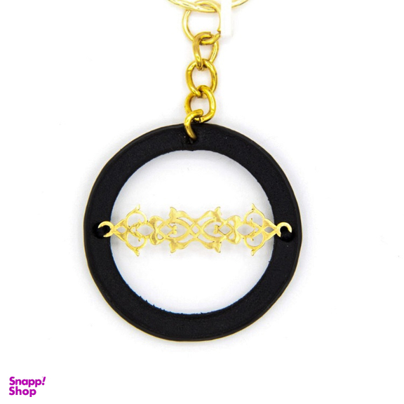 جاسوئیچی چرم و طلا 18 عیار طرح اسلیمی فرم پیچک کد K006