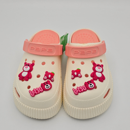 صندل بچگانه پاپا مدل کراکس کد 5863 رنگ کرم قرمز