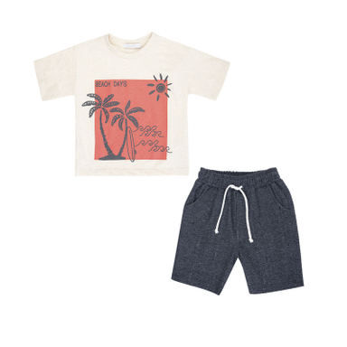 ست تیشرت و شلوارک پسرانه فیورلا مدل beach days کد 35058
