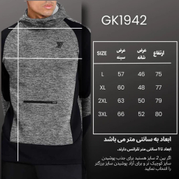هودی ورزشی مردانه مدل GD-17195304 رنگ طوسی