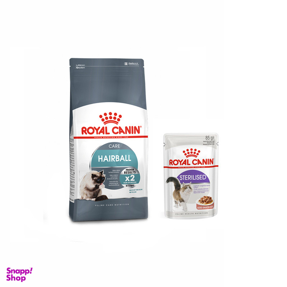 غذای خشک گربه رویال کنین مدل Hairball وزن 2 کیلوگرم به همراه پوچ استریلازد