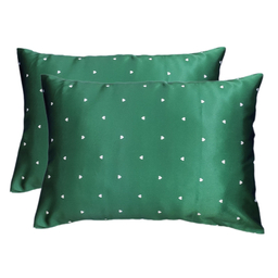 رو بالشی مدل ساتن ابریشم طرح قلب مجموعه 2 عددی