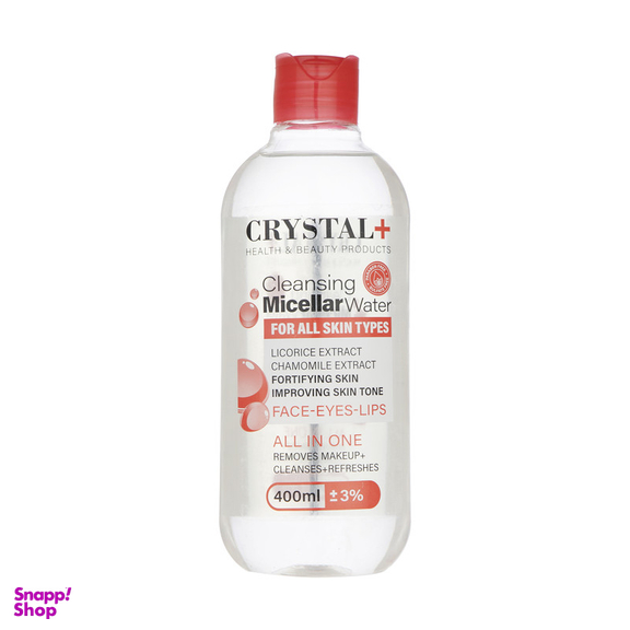 محلول پاک کننده آرایش کریستال مدل Cleansing Micellar Water حجم 400 میلی لیتر