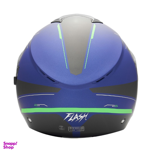 کلاه کاسکت بدون فک فلش مدل 852 matt blue-neon-green