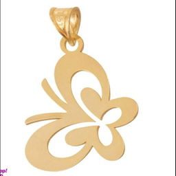 گردنبند طلا 18 عیار زنانه پانسی طرح پروانه کد Ne404