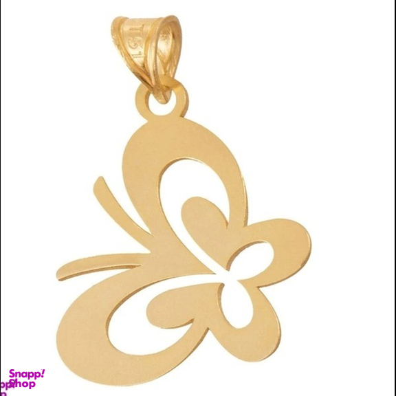 گردنبند طلا 18 عیار زنانه پانسی طرح پروانه کد Ne404