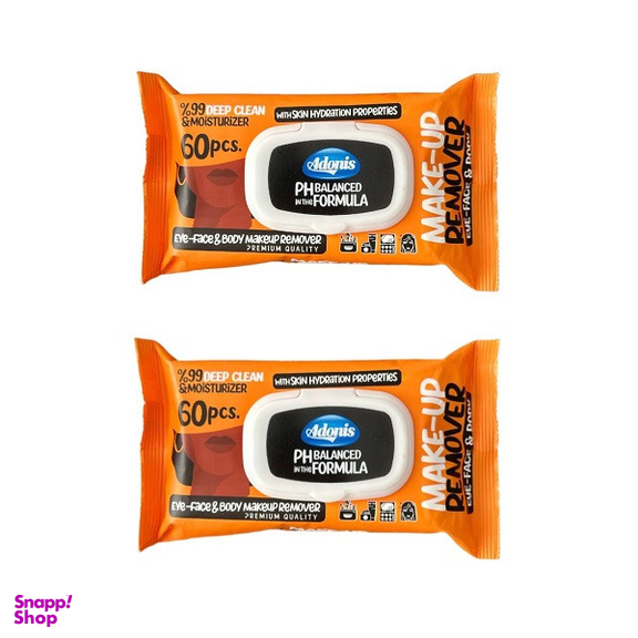 دستمال مرطوب آدونیس مدل 01 دو بسته 60 عددی