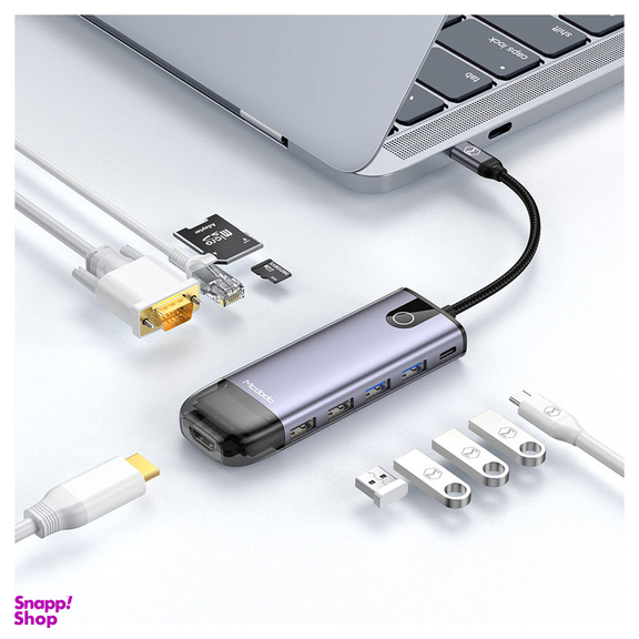 هاب 10 پورت USB-C مک دودو مدل HU-7420 طول 15 سانتی‌ متر