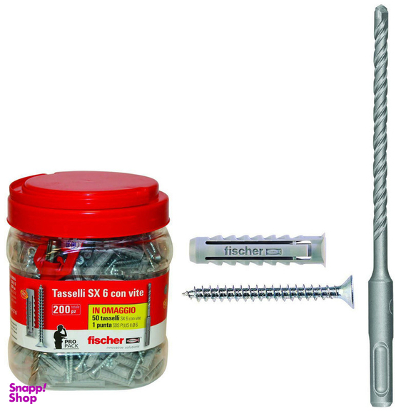 رول پلاک و پیچ فیشر مدل SX6-518955 بسته 400 عددی