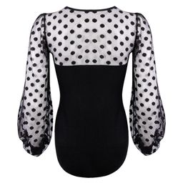 بادی آستین بلند زنانه ماییلدا مدل 3684-401 رنگ مشکی