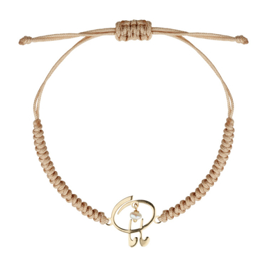 دستبند طلا 18 عیار زنانه درگونه مدل مامان و مروارید