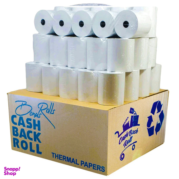 رول کاغذ حرارتی کش بک پشت چاپ مدل 8mm کد 1404003 بسته 84 عددی