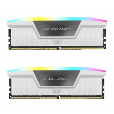 رم دکستاپ کورسیر مدلVengeance RGB DDR5 32GB Dual 5200MHz ظرفیت ۳۲ گیگابایت رنگ سفید