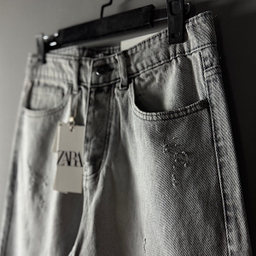 شلوار مام فیت مردانه طرح ZARA کد 1576 رنگ طوسی روشن