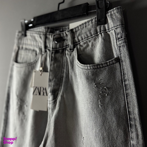 شلوار مام فیت مردانه طرح ZARA کد 1576 رنگ طوسی روشن