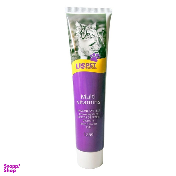 خمیر مولتی ویتامین گربه یو اس پت مدل USP-0112 وزن ۱۲۵ گرم