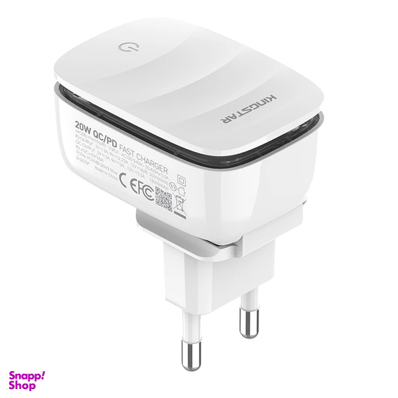 شارژر دیواری 20 وات کینگ استار مدل KW193i PD به همراه کابل لایتنینگ به USB-C