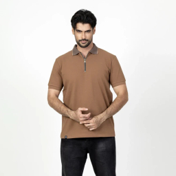 پولوشرت آستین کوتاه مردانه مدل GD-s-19922862 رنگ قهوه ای