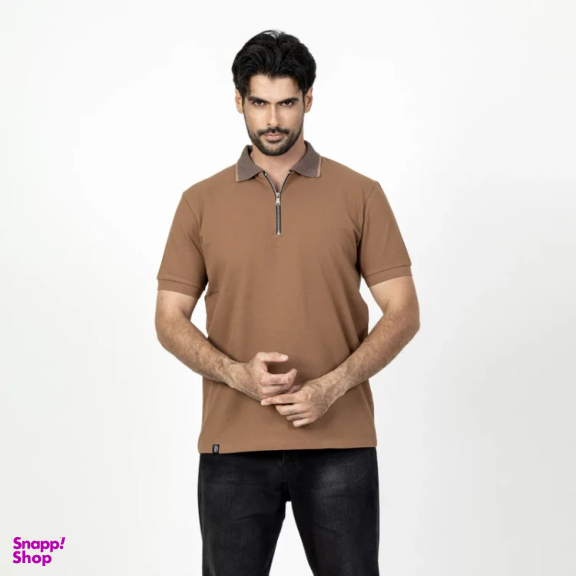 پولوشرت آستین کوتاه مردانه مدل GD-s-19922862 رنگ قهوه ای