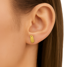 گوشواره طلا 18 عیار زنانه طرح پنگوئن کد 003