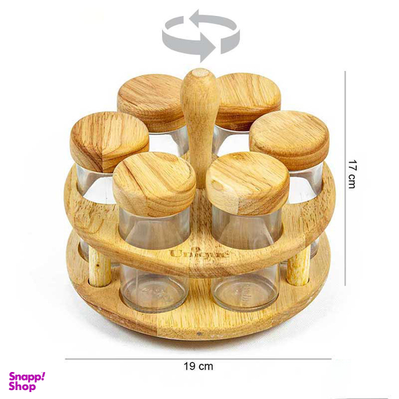 ست جا ادویه ای گردان یونیک کد UN-6119 بسته 6 عددی
