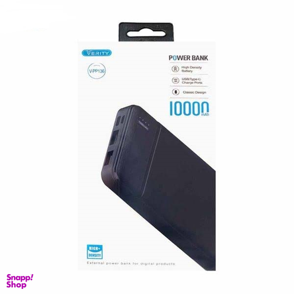 پاوربانک وریتی مدل V-PP136 ظرفیت 10000 میلی آمپر ساعت