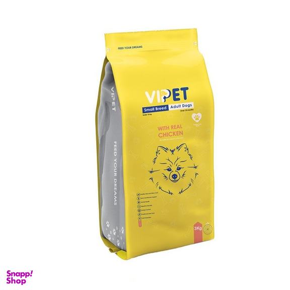 غذای خشک سگ بالغ وی پت مدل نژاد کوچک تا 10 کیلوگرم طعم مرغ وزن 3 کیلوگرم