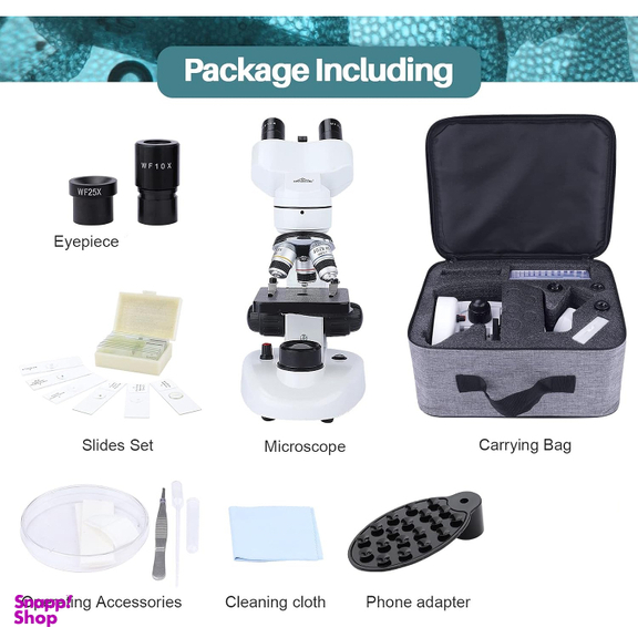 میکروسکوپ دوچشمی مدل Binocular 1000X به همراه کیف حمل