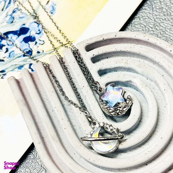 گردنبند مدل هولوگرامی ماه و ستاره کد 033 مجموعه 2 عددی