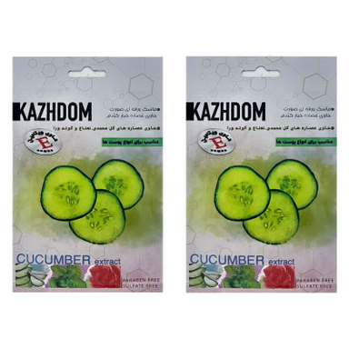 ماسک ورقه ای صورت کژدم مدل خیار وزن 25 گرم بسته 2 عددی