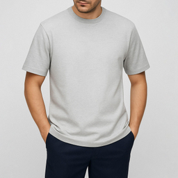 تیشرت آستین کوتاه مردانه ایزی دو مدل 0177 رنگ طوسی روشن