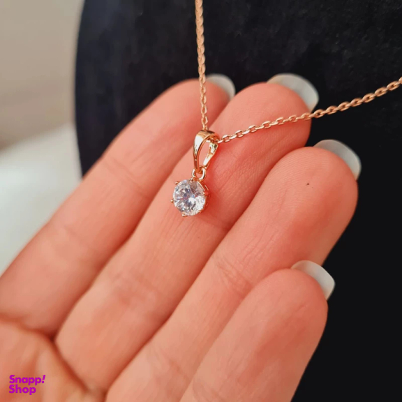 گردنبند زنانه ژوپینگ مدل تک نگین