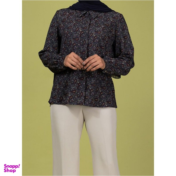 شومیز زنانه برنس مدل نور رنگ سرمه ای