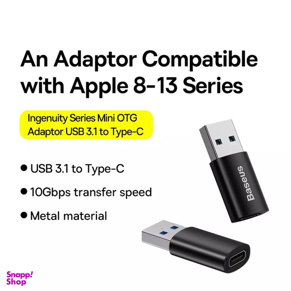 مبدل Type-C به USB 3.1 باسئوس مدل ZJJQ000101