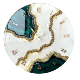 ساعت دیواری دست ساز رزین مدل مرمر کد CL01