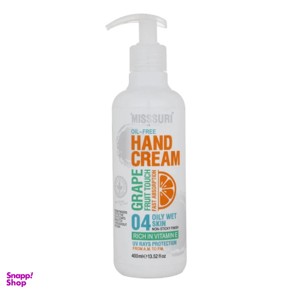 کرم مرطوب کننده دست پوست میسوری مدل گریپ فروت مناسب پوست چرب حجم 400 میلی لیتر