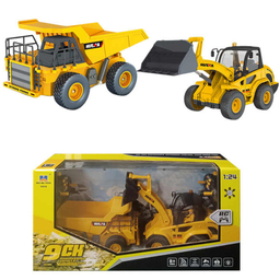 ماشین بازی کنترلی هوینا مدل بولدوزر و کامیون مجموعه 2 عددی