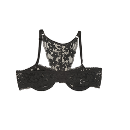 ست شورت و سوتین گیپور فنردار تیریتی مشکی کد 950