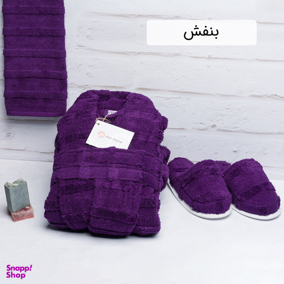 سرویس حوله پالتویی 3 تکه هیرو طرح سالوینو سایز 135 سانتی متر
