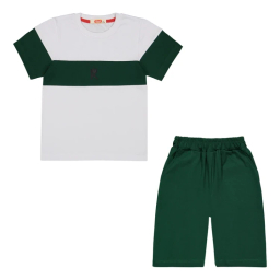 ست تیشرت و شلوارک پسرانه مادر مدل آرتا کد AM-MA-Arta رنگ سفید