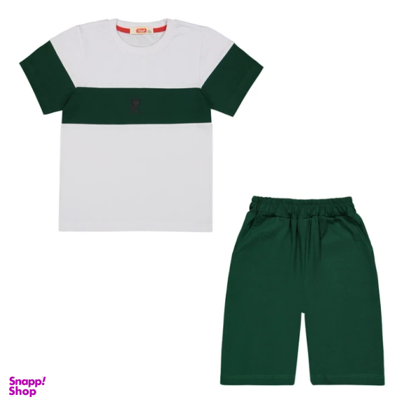 ست تیشرت و شلوارک پسرانه مادر مدل آرتا کد AM-MA-Arta رنگ سفید