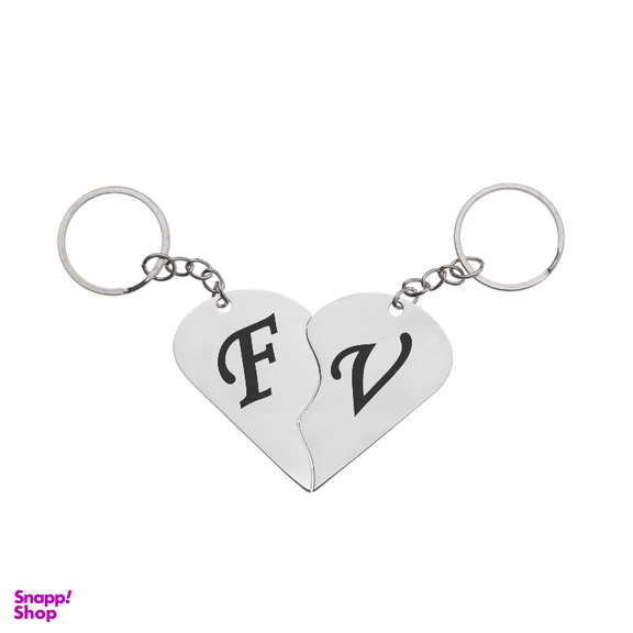 جاکلیدی گیلواره زراوشان مدل قلب دو تکه حرف F V