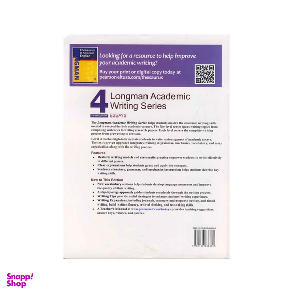 کتاب Longman Academic Writing Series 4 Essays 5th Edition اثر Ann Hogue انتشارات Pearson