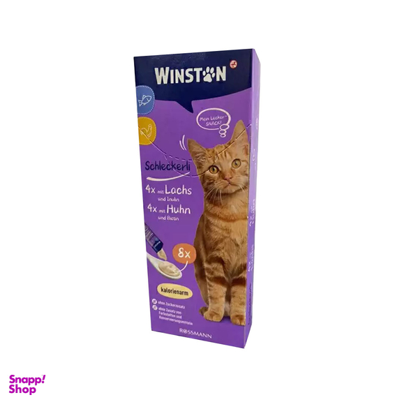 بستنی گربه وینستون با طعم مرغ و ماهی بسته 8 عددی