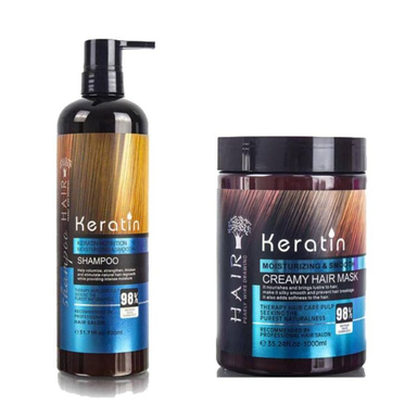شامپو و ماسک مو هیر مدل کراتین مجموعه 2 عددی